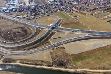 Otoyol kesişme havadan görünümü