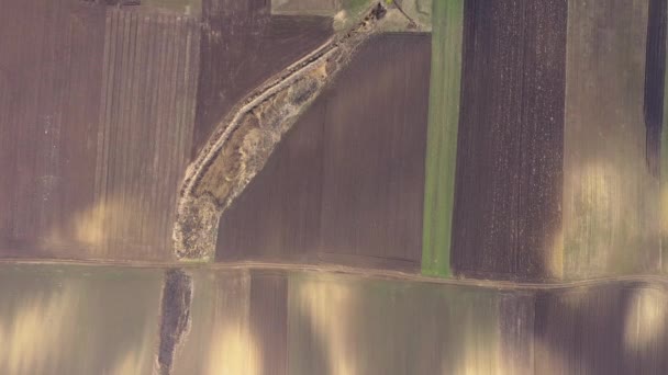 Survoler Champ Agricole Avec Engrais Chimique Printemps Drone Vue Aérienne — Video