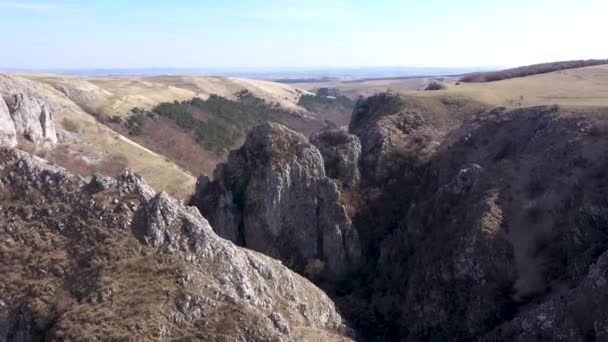 Veduta Aerea Drone Una Gola Calcarea Profonda Drone — Video Stock