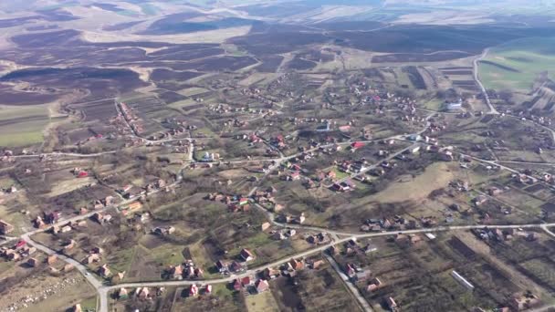 Luftaufnahme Einer Dorfsiedlung Von Einer Drohne Transsilvanien Rumänien — Stockvideo