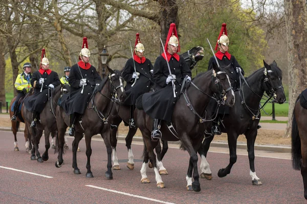 Żołnierze na konie podczas parady, Londyn — Zdjęcie stockowe