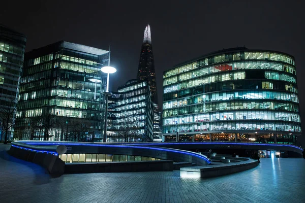 伦敦市金融区夜景 — 图库照片