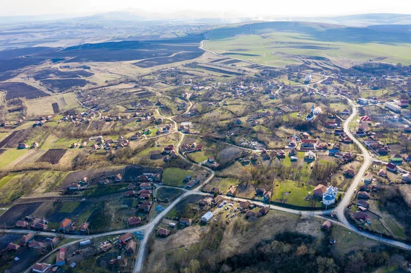 Letecký pohled na vesnici — Stock fotografie