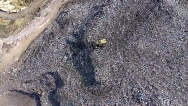 Büyük Çöp Yığını Hava Üst Drone Görünümü Çöp Dökümü Atık — Stok video