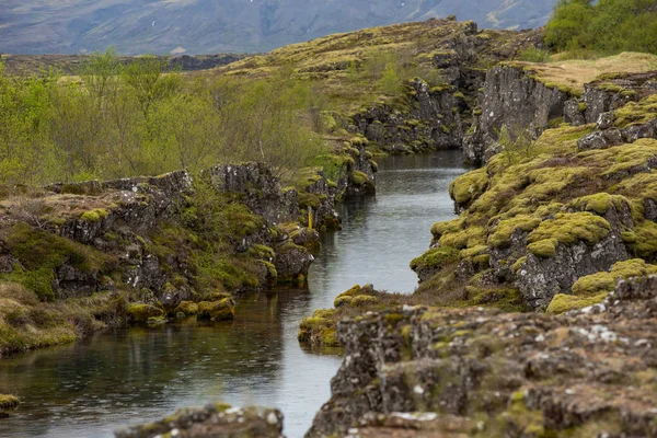 冰岛蒂赫韦利尔国家公园的西尔夫拉裂缝 — 图库照片