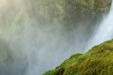 İzlanda 'da skogafoss şelalesi