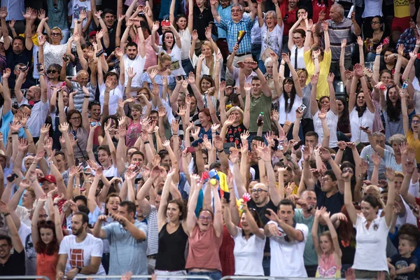 Crowd of people in the tribune — Stock Photo, Image