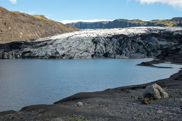 Solheimajokull ledovce, Island — Stock fotografie