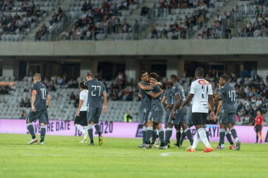 Paok Saloniki futbolcular bir gol kutluyor
