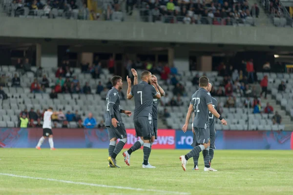 Jugadores de fútbol en acción — Foto de Stock