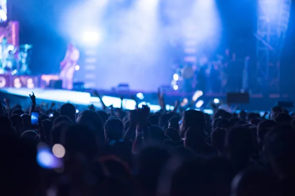 Folle di persone al concerto rock — Foto Stock