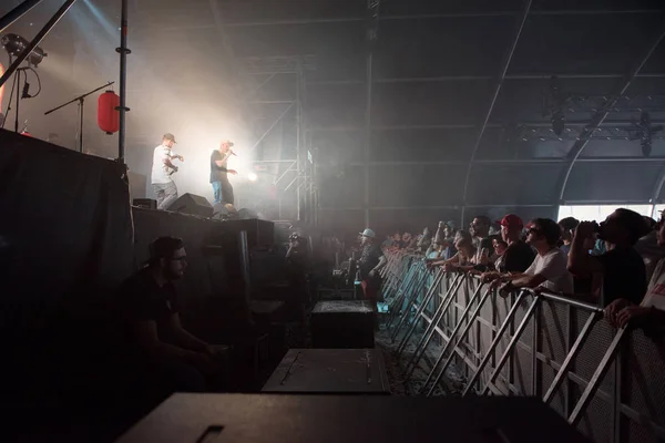 무대에서 라이브 힙합 콘서트 — 스톡 사진