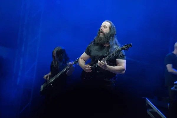 John Petrucci Gitarrist bei live spielen Stockbild