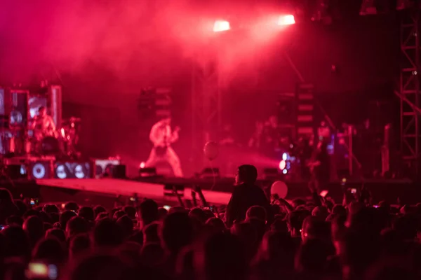 Folle di persone al concerto rock — Foto Stock