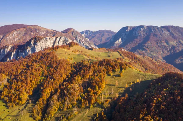 Jesienny krajobraz Drone aerial — Zdjęcie stockowe