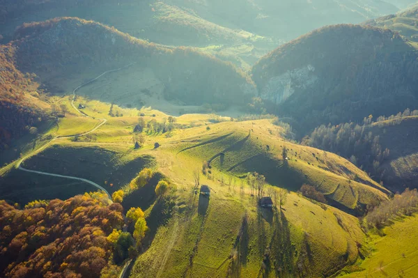 Sonbahar manzara drone anten — Stok fotoğraf