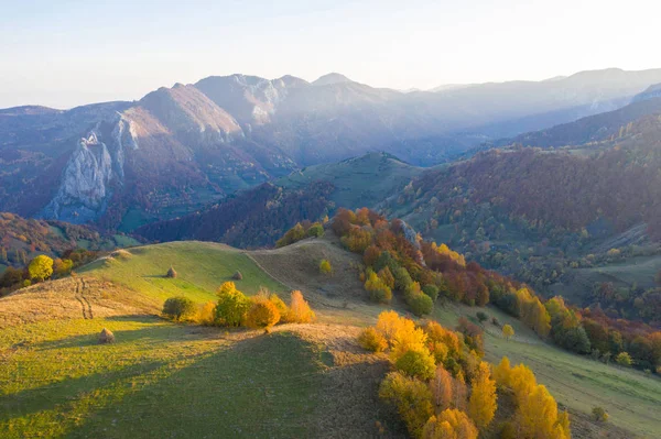 Aerial drone shot van herfst landschap — Stockfoto