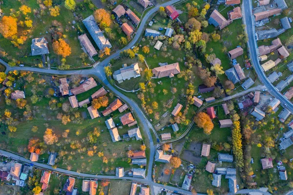 Village aerial top drone view — Stock Photo, Image