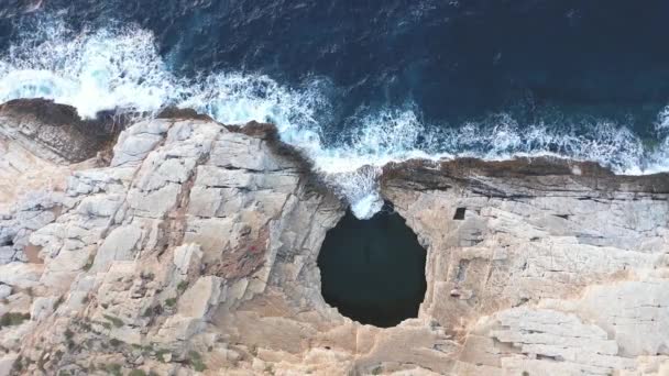 Πάνω Από Την Εναέρια Θέα Της Λιμνοθάλασσας Γιόλα Φυσική Πισίνα — Αρχείο Βίντεο