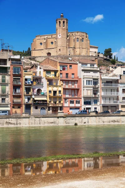 Santa Maria Kerk Uit Rivier Segre Balaguer Catalonië — Stockfoto