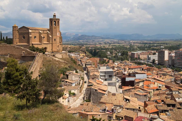 Kyrkan Santa Maria Och Staden Balaguer Katalonien — Stockfoto