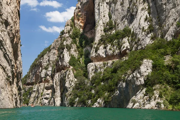 Sentiero Scolpito Nella Scogliera Mont Rebei Nei Pre Pirenei Lleida — Foto Stock