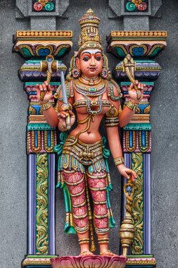 Goddess on the gopura of the Mariamman Temple in Bangkok, Thailand clipart