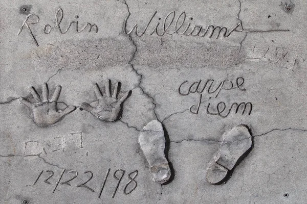 Hand and Footprints of Robin Williams Royalty Free Stock Photos