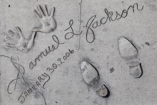 Hand and Footprints of Samuel L Jackson Stock Image