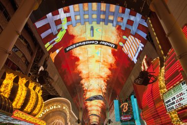 Las Vegas, Nevada - 30 Ağustos 2019: Viva Vision Light Show Las Vegas, Nevada Fremont Street, ABD