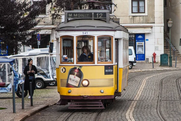 Lisboa Portugal Dezembro 2019 Eléctrico Largo Das Portas Sol Lisboa — Fotografia de Stock