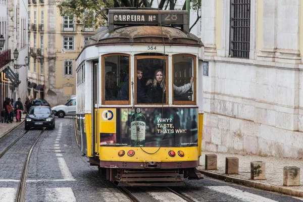 Lisabon Portugalsko Prosince 2019 Tramvaj Largo Lisabon Portugalsko — Stock fotografie