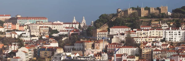 Widok Miradouro Sao Pedro Alcantara Lizbona Portugalia — Zdjęcie stockowe