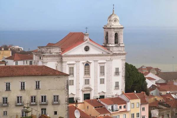 Saint Stephen Church Portas Sol Viewpoint Lisbon Portugal — Stock Photo, Image