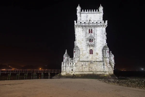 Torre San Vicente Por Noche Belem Lisboa Portugal — Foto de Stock