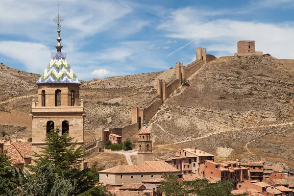 Katedrála Hradby Albarracin Teruel Španělsko — Stock fotografie