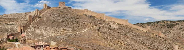 Panoramatický Výhled Hradby Albarracin Teruel Španělsko — Stock fotografie