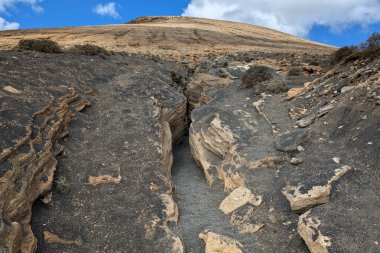 Las Grietas Slot Kanyonu, Lanzarote, Kanarya Adaları, İspanya.