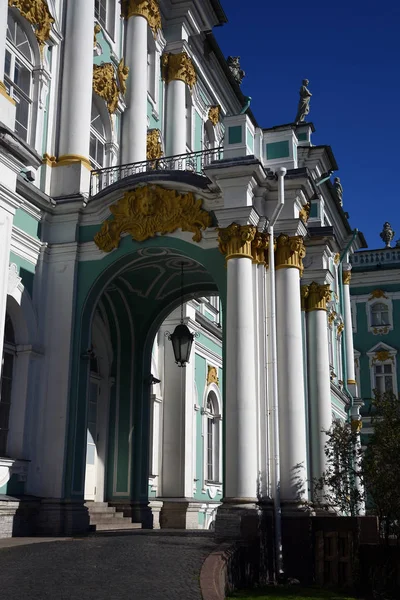 Hermitage museum, Winter Palace. Architecture of historical city center of Saint-Petersburg, Russia. Popular touristic landmark.