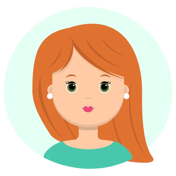 Красивая Молодая Женщина Рыжими Длинными Волосами Портрет Современной Моды Парикмахерская — стоковый вектор