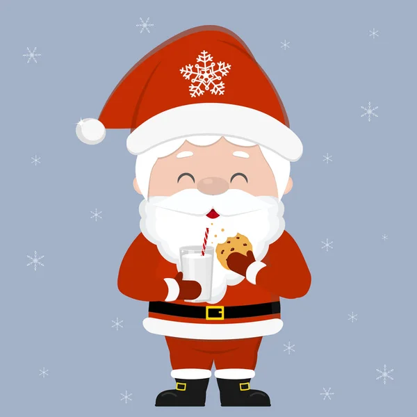 Feliz Navidad Feliz Año Nuevo Tarjeta Felicitación Lindo Santa Claus — Vector de stock