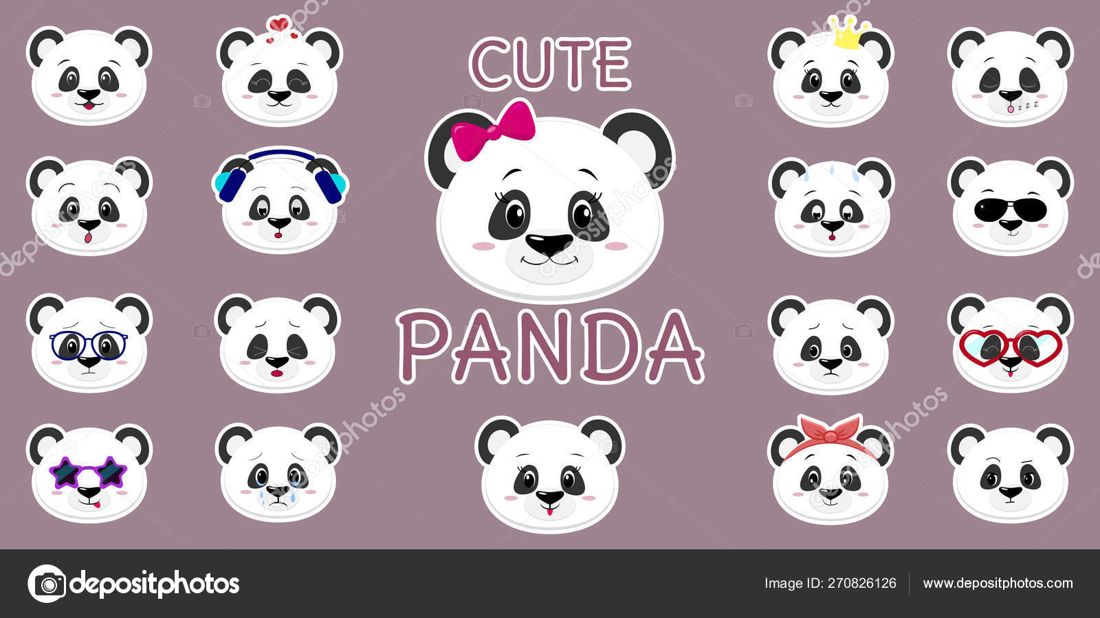 Kawaii Panda Head Sticker