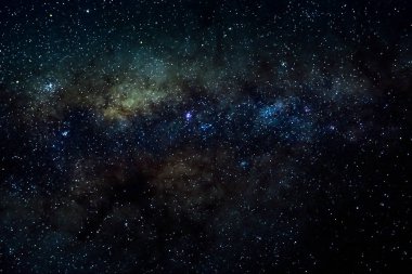 Yıldızlı arka plan siyah yıldız ve galaksi uzayın gökyüzü gece evren