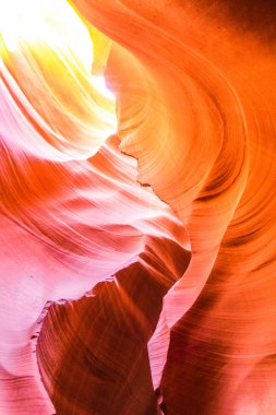 Antilop Kanyonu kumtaşı oluşumların sayfa, Arizona, ABD ünlü Navajo kabile Milli Parkı güzel manzara