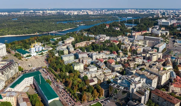 Kiev Şehir Manzarası Yukarıdan Kiev Merkezi Şehir Cityscape Ukrayna Nın — Stok fotoğraf