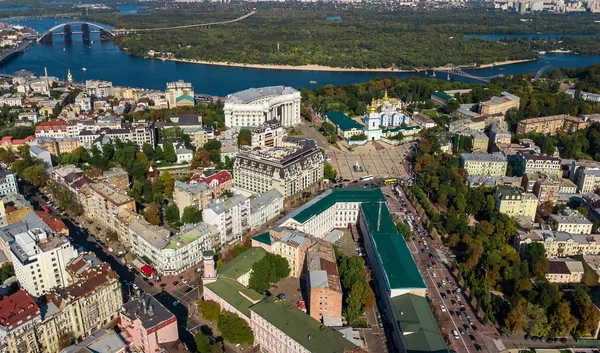 Kiev Şehir Manzarası Yukarıdan Kiev Merkezi Şehir Cityscape Ukrayna Nın — Stok fotoğraf