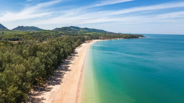 Aerial Drone View White Sand Tropical Beach Andaman Sea Koh — Stock Photo, Image