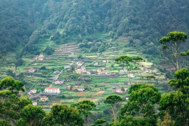 Madeira adası güzel dağ manzara, Portekiz
