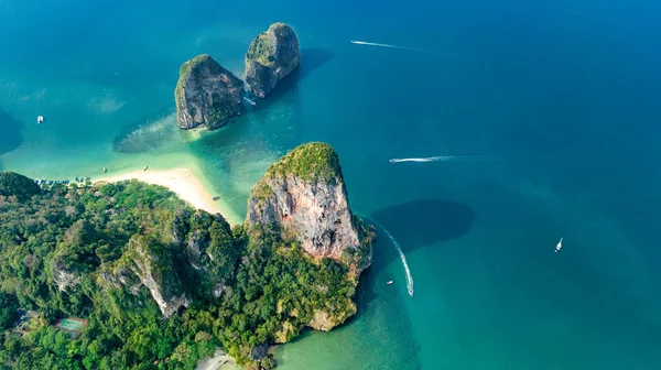 Railay Παραλία Στην Ταϊλάνδη Krabi Επαρχία Εναέρια Άποψη Των Τροπικών — Φωτογραφία Αρχείου