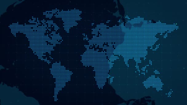 Dark World Map Dots Animate Corporate Background